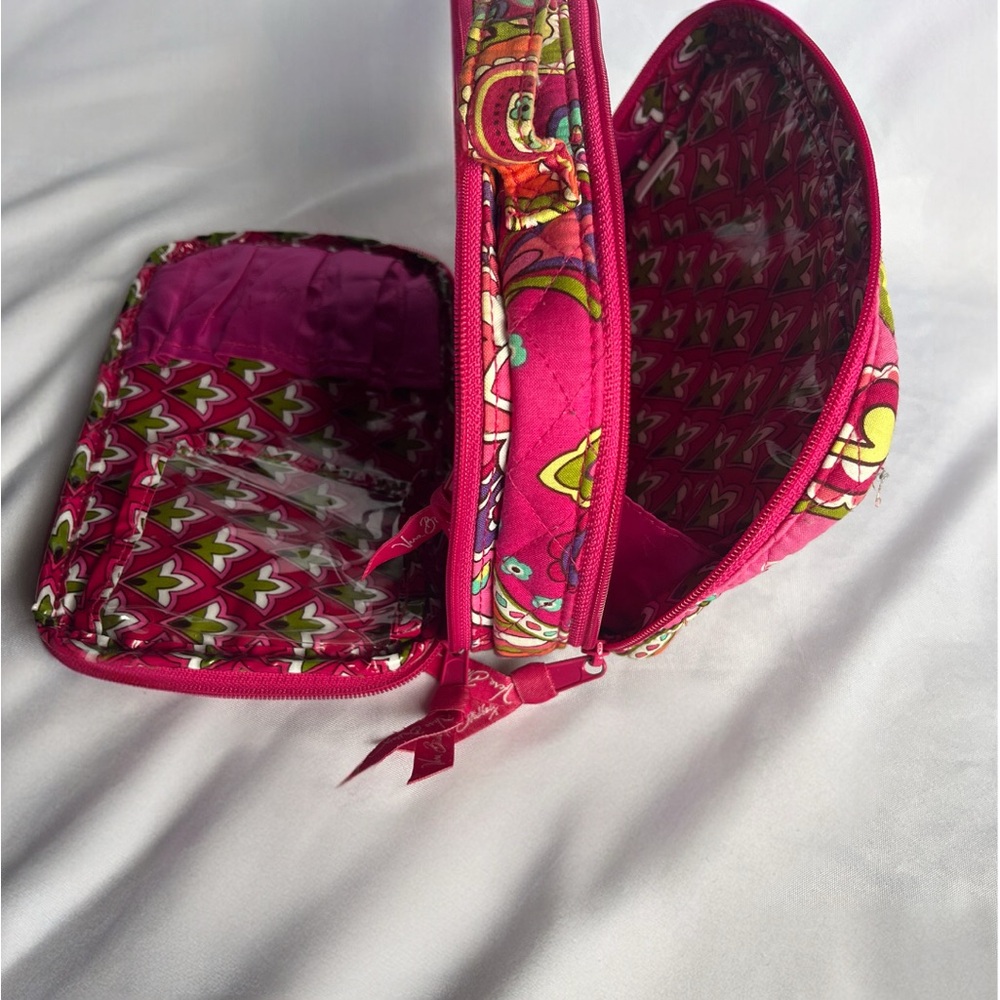 Vera Bradley Pink Swirls Quilted Women's cosmetic Bag organizer - Picture 5 of 9